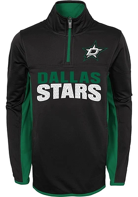 Dallas Stars Boys Black Netminder Long Sleeve Qtr Zip