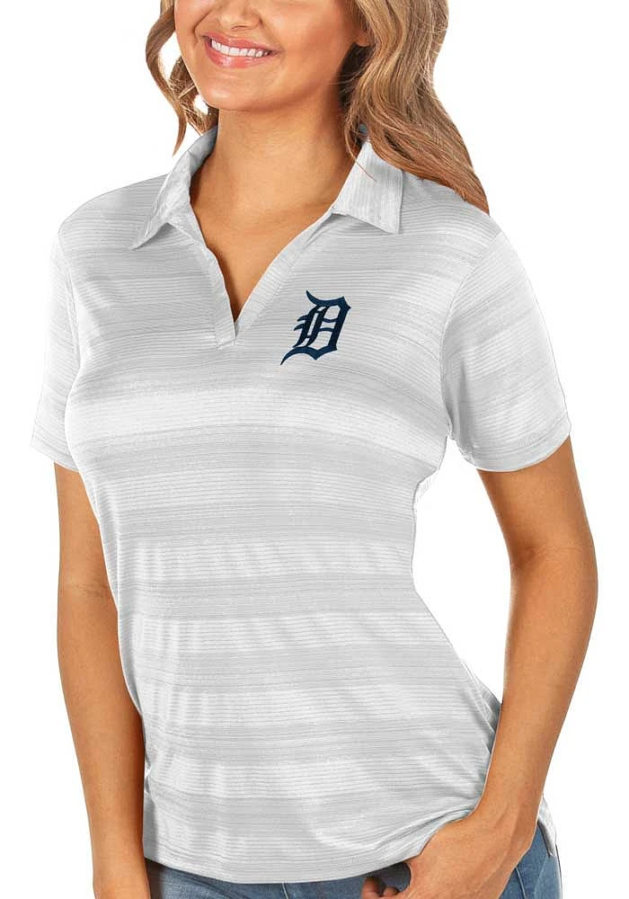Antigua Detroit Tigers Womens Compass Short Sleeve Polo Shirt