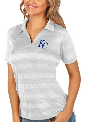 Antigua Kansas City Royals Womens Compass Short Sleeve Polo Shirt