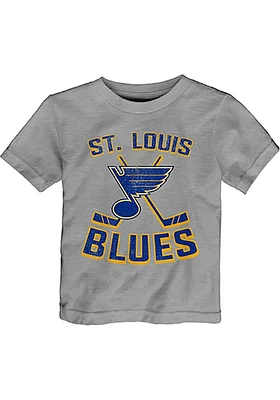 St Louis Blues Infant Double Crossed Short Sleeve T-Shirt Grey