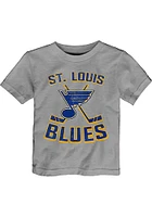 St Louis Blues Infant Double Crossed Short Sleeve T-Shirt Grey