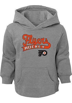 Philadelphia Flyers Toddler Grey Clean Sweep Long Sleeve Hooded Sweatshirt