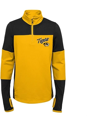 Missouri Tigers Girls Black Frequency LS Tops Qtr Zip