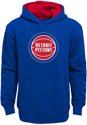Detroit Pistons Boys Blue Prime Long Sleeve Hooded Sweatshirt