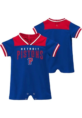 Detroit Pistons Baby Blue Fan-atic Basketball Short Sleeve One Piece