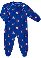 Philadelphia 76ers Baby Blue Zip Up Cover Loungewear One Piece Pajamas