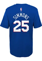 Ben Simmons  Philadelphia 76ers Boys Blue Name and Number Short Sleeve T-Shirt