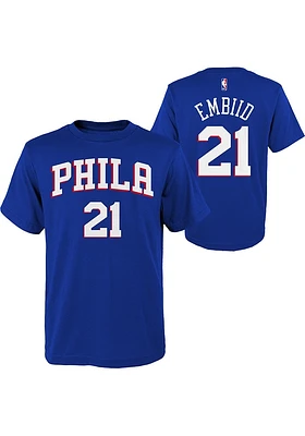 Joel Embiid Philadelphia 76ers Boys Name and Number Short Sleeve T-Shirt