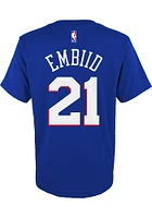 Joel Embiid Philadelphia 76ers Boys Name and Number Short Sleeve T-Shirt