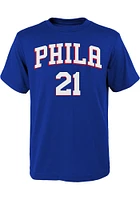 Joel Embiid Philadelphia 76ers Boys Name and Number Short Sleeve T-Shirt
