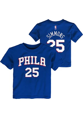 Ben Simmons Philadelphia 76ers Toddler Blue Name and Number Short Sleeve Player T Shirt