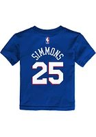 Ben Simmons Philadelphia 76ers Toddler Blue Name and Number Short Sleeve Player T Shirt