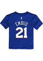Joel Embiid Philadelphia 76ers Toddler Blue Name and Number Short Sleeve Player T Shirt