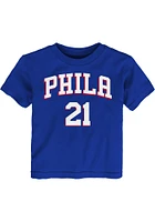 Joel Embiid Philadelphia 76ers Toddler Blue Name and Number Short Sleeve Player T Shirt