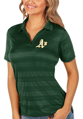 Antigua Oakland Athletics Womens Compass Short Sleeve Polo Shirt