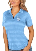 Antigua Tampa Bay Rays Womens Light Blue Compass Short Sleeve Polo Shirt