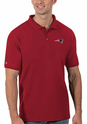 Antigua New England Patriots Mens Legacy Pique Short Sleeve Polo