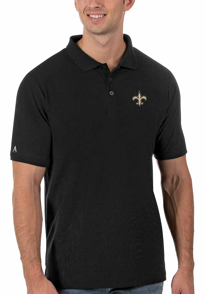 Antigua New Orleans Saints Mens Legacy Pique Short Sleeve Polo