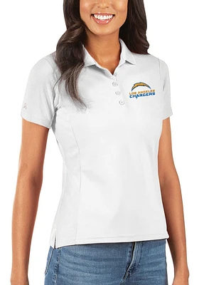 Antigua Los Angeles Chargers Womens Legacy Pique Short Sleeve Polo Shirt