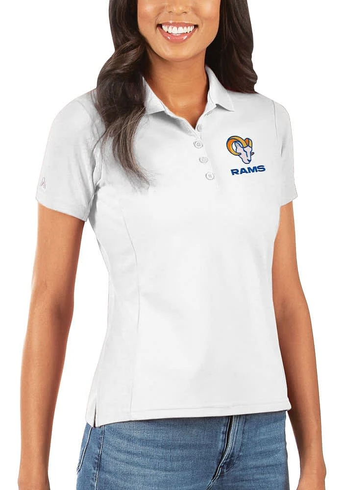 Antigua Los Angeles Rams Womens Legacy Pique Short Sleeve Polo Shirt
