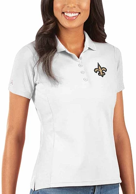 Antigua New Orleans Saints Womens Legacy Pique Short Sleeve Polo Shirt
