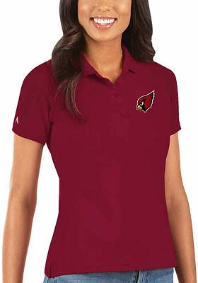 Antigua Arizona Cardinals Womens Cardinal Legacy Pique Short Sleeve Polo Shirt
