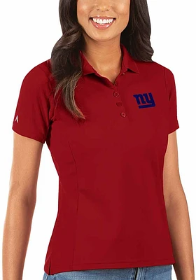 Antigua New York Giants Womens Legacy Pique Short Sleeve Polo Shirt