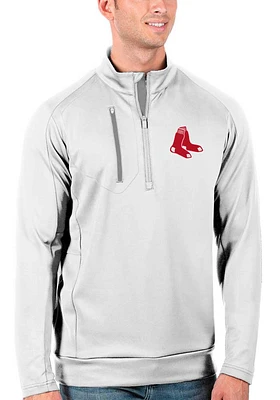 Antigua Boston Red Sox Mens Generation Long Sleeve Qtr Zip Pullover