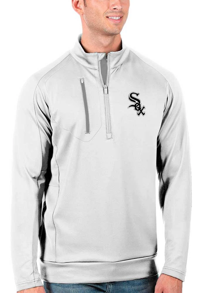 Antigua Chicago White Sox Mens Generation Long Sleeve Qtr Zip Pullover