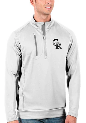 Antigua Colorado Rockies Mens Generation Long Sleeve Qtr Zip Pullover
