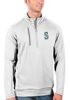 Antigua Seattle Mariners Mens White Generation Long Sleeve Qtr Zip Pullover