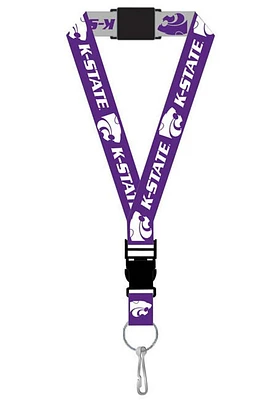 K-State Wildcats Purple, Silver Reversible Buckle Lanyard - Purple