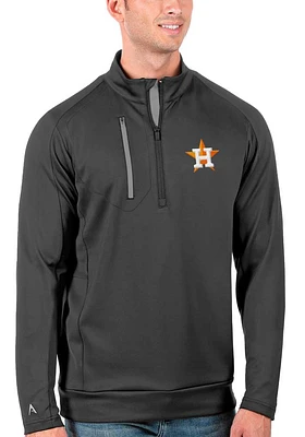 Antigua Houston Astros Mens Generation Long Sleeve Qtr Zip Pullover