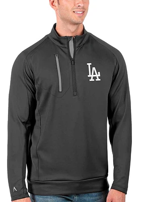 Antigua Los Angeles Dodgers Mens Grey Generation Long Sleeve Qtr Zip Pullover