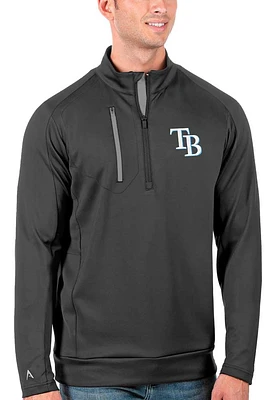Antigua Tampa Bay Rays Mens Grey Generation Long Sleeve Qtr Zip Pullover