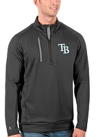 Antigua Tampa Bay Rays Mens Grey Generation Long Sleeve Qtr Zip Pullover