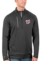 Antigua Washington Nationals Mens Grey Generation Long Sleeve Qtr Zip Pullover