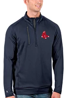 Antigua Boston Red Sox Mens Navy Blue Generation Long Sleeve Qtr Zip Pullover