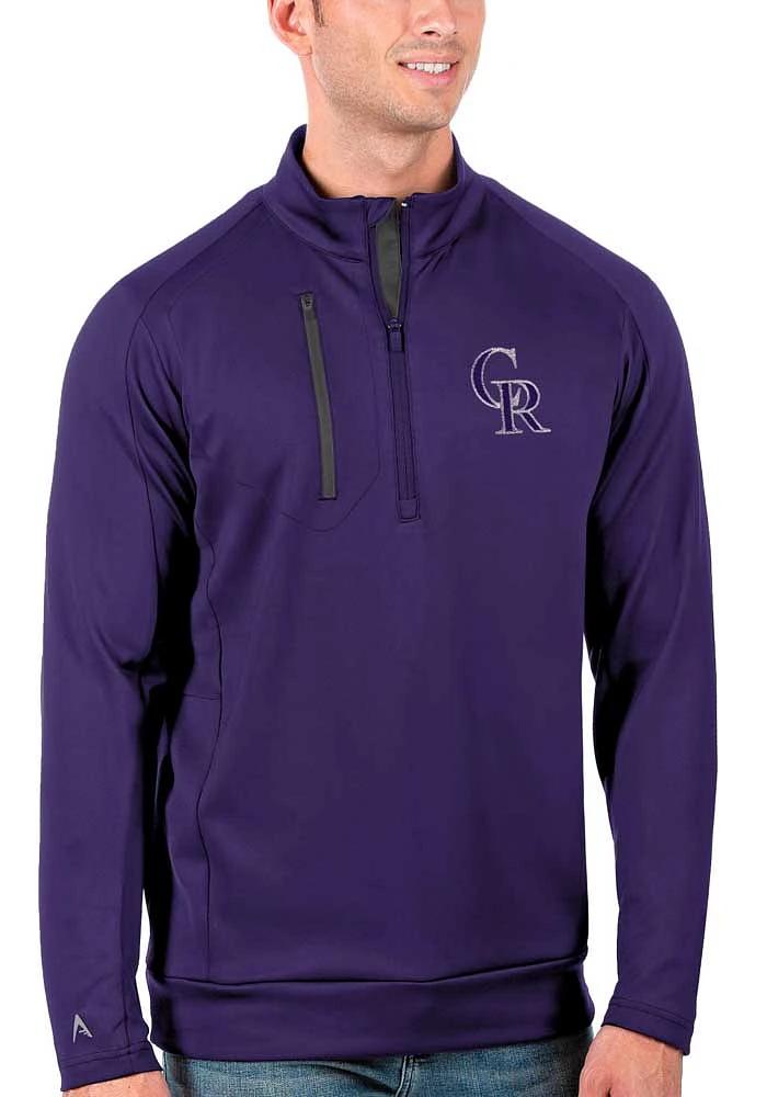 Antigua Colorado Rockies Mens Generation Long Sleeve Qtr Zip Pullover