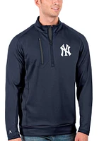 Antigua New York Yankees Mens Navy Blue Generation Style Long Sleeve Qtr Zip Pullover