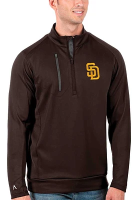 Antigua San Diego Padres Mens Generation Long Sleeve Qtr Zip Pullover