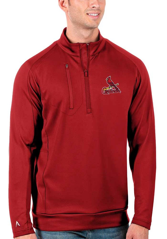 Antigua St Louis Cardinals Mens Red Generation Long Sleeve Qtr Zip Pullover