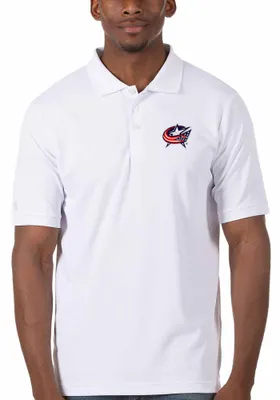 Antigua Columbus Blue Jackets Mens Legacy Pique Short Sleeve Polo