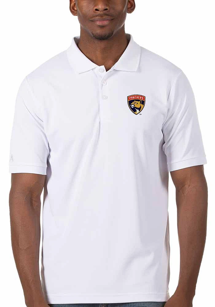 Antigua Florida Panthers Mens White Legacy Pique Short Sleeve Polo