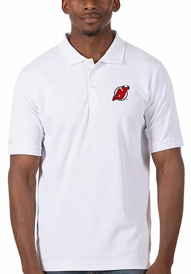 Antigua New Jersey Devils Mens Legacy Pique Short Sleeve Polo