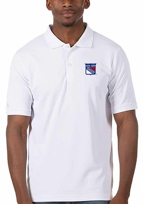 Antigua New York Rangers Mens Legacy Pique Short Sleeve Polo
