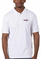 Antigua Washington Capitals Mens White Legacy Pique Short Sleeve Polo