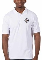 Antigua Winnipeg Jets Mens White Legacy Pique Short Sleeve Polo