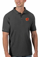 Antigua Calgary Flames Mens Legacy Pique Short Sleeve Polo