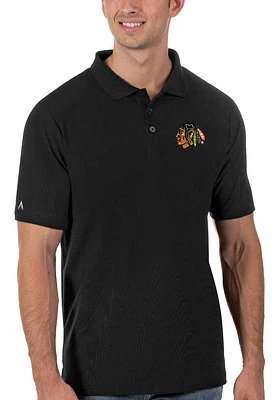 Antigua Chicago Blackhawks Mens Legacy Pique Short Sleeve Polo